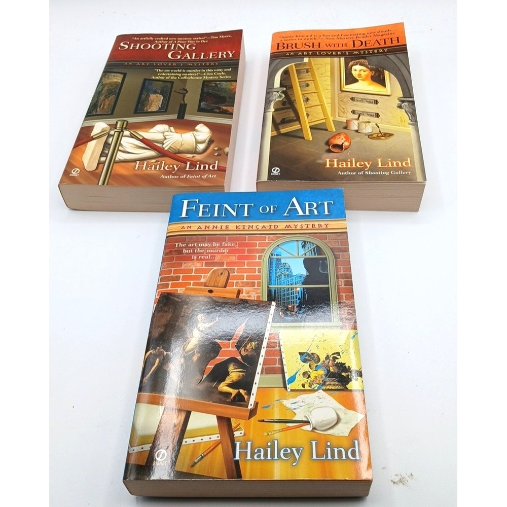 Hailey Lind Feint of Art Mystery Shooting Gallery Brush With Death PB Set Of 3